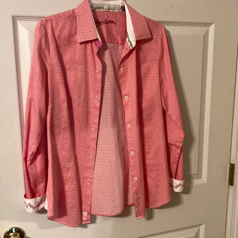 Robert Graham contrasting cuff/collar shirt size medium
